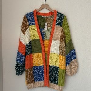 NWT Anthropologie Pilcro one size fits all chunky patchwork cardigan